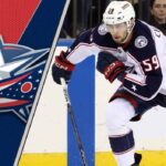 Yegor Chinakhov skating during a Columbus Blue Jackets game amid NHL trade rumors