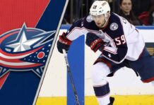 Yegor Chinakhov skating during a Columbus Blue Jackets game amid NHL trade rumors