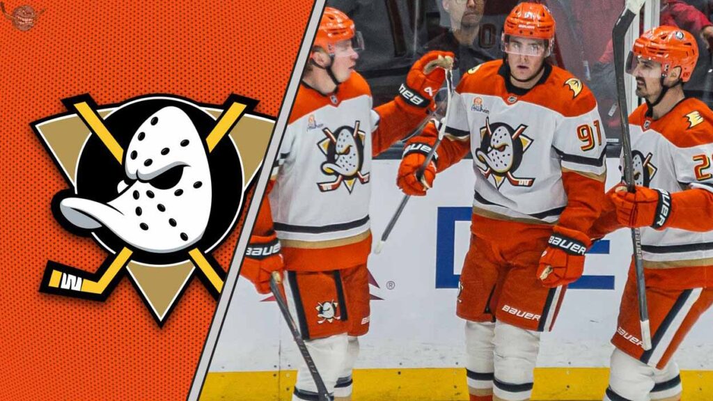 Anaheim Ducks celebrating a win leading to rumors about should they trade for a forward