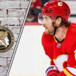 Calgary Flames winger Blake Coleman skating during a game, potential Ottawa Senators trade target.