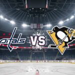 Crosby vs Ovechkin: How to Watch Capitals vs Penguins Tonight + Game Prediction A matchup graphic showing the Washington Capitals and Pittsburgh Penguins logos colliding, with the word 'VS' between them, set against the backdrop of a spotlighted hockey arena.
