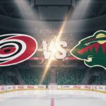 Hurricanes vs. Wild Tonight: TV Schedule, Key Injuries & Intense Prediction A widescreen image showing the Carolina Hurricanes logo on the left and the Minnesota Wild logo on the right, with "VS" stylized between them, all superimposed over a blurred background of an ice hockey arena with bright spotlights.