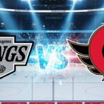 LA Kings vs Ottawa Senators: How to Watch, Wild Prediction & Why Ottawa is in Trouble An empty hockey arena, Canadian Tire Centre, with bright spotlights shining down on the ice. In the center of the rink, the word "VS" glows intensely with blue and red light and ice particles exploding outwards, creating a dynamic effect. The boards around the rink are adorned with "Coca-Cola" logos and the Senators and Kings logos.