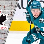 Why Macklin Celebrini’s Team Canada Olympic Spot Is More Complicated Than You Think Macklin Celebrini skating in his NHL uniform, juxtaposed with the Team Canada logo, representing his Olympic roster debate.