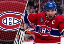Nick Suzuki Montreal Canadiens 400th point celebration vs Utah Mammoth