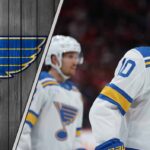 Brayden Schenn skating looking concerned about the NHL rumors floating around the team