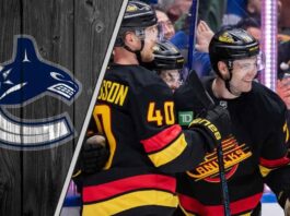 Vancouver Canucks celebrating a goal as NHL trade rumors swirl around the team