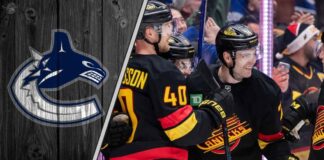 Vancouver Canucks celebrating a goal as NHL trade rumors swirl around the team