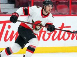 Alex Formenton Ottawa Senators restricted free agent skating during practice