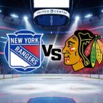 Rangers vs. Blackhawks TV Schedule: How to Watch, Odds & Prediction (Dec. 10, 2025) A stylized matchup graphic featuring the New York Rangers logo and the Chicago Blackhawks logo with "Vs" in the center, spotlighted over the ice at a packed United Center arena.