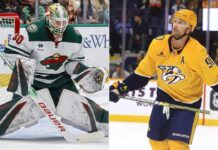 NHL News December 3, 2025: Wallstedt, Stamkos Milestone & Trade Rumors A split-screen photograph featuring Minnesota Wild goaltender Jesper Wallstedt on the left, who recently recorded his fourth shutout in six starts, and Nashville Predators forward Steven Stamkos on the right, who just reached the 1,200-point career milestone.