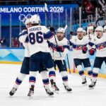 Team USA men's ice hockey players celebrate their thrilling 2-1 overtime gold medal victory against Canada at the 2026 Winter Olympics, dominating today's NHL news.