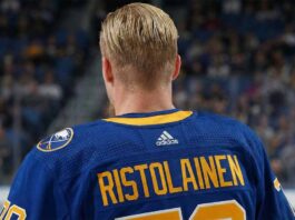 A Buffalo Sabres Reunion? Why Rasmus Ristolainen Makes Sense Philadelphia Flyers defenseman Rasmus Ristolainen, seen here from the back during a game, is the subject of trade rumors linking him to the Buffalo Sabres.