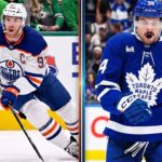 Are the Toronto Maple Leafs Trading Auston Matthews? The Truth Revealed A side-by-side comparison image of Connor McDavid and Auston Matthews, illustrating the potential blockbuster scenario of both superstar centers playing for the Toronto Maple Leafs.