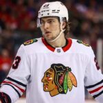 Matthew Knies wearing Chicago Blackhawks jersey amidst NHL trade rumors
