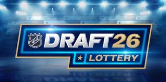 Official NHL Draft Lottery 2026 graphic with NHL logo and large 'DRAFT26' text, critical for Toronto Maple Leafs draft odds analysis.