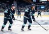 Seattle Kraken Trade Rumors: Why Adding Elite Players is a Struggle Seattle Kraken young stars Shane Wright (51) and Matty Beniers (10) in action at Climate Pledge Arena, highlighting the team’s current offensive talent as they navigate trade rumors and roster improvements.