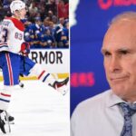 Latest NHL News: Oilers Granted Permission to Interview Craig Berube & NHL Scores A split image featuring action from the Sabres vs Canadiens 2026 NHL playoff series on the left, and a portrait of Craig Berube, a candidate for the Edmonton Oilers head coaching job, on the right.