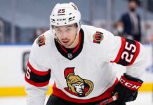 Jordan Kyrou in Ottawa Senators away uniform and helmet - NHL trade rumors analysis