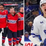 Latest NHL News and NHL Scores: May 31, 2026 Updates A split image for 'Latest NHL News and NHL Scores' featuring the historic Team Norway IIHF Bronze medal win with players linked-arm on ice (left), and Toronto Maple Leafs forward Matthew Knies celebrating passionately in his jersey (right), highlighting monumental upsets and trade rumors in May 2026.