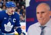 Latest NHL News and NHL Scores: Maple Leafs Fire Craig Berube Split image showing Toronto Maple Leafs captain Auston Matthews on the left and former head coach Craig Berube, who was recently fired, on the right, illustrating the major fallout in the latest NHL news.