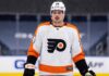 A photograph of Toronto Maple Leafs star center Auston Matthews, the subject of major NHL trade speculation regarding a potential blockbuster move to the Philadelphia Flyers.