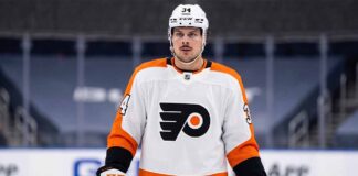 A photograph of Toronto Maple Leafs star center Auston Matthews, the subject of major NHL trade speculation regarding a potential blockbuster move to the Philadelphia Flyers.