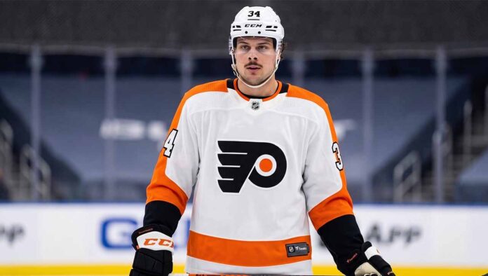 philadelphia-flyers-auston-matthews-trade-rumors A photograph of Toronto Maple Leafs star center Auston Matthews, the subject of major NHL trade speculation regarding a potential blockbuster move to the Philadelphia Flyers.