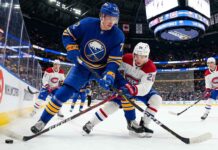 Montreal Canadiens vs Buffalo Sabres NHL Playoff Game Action