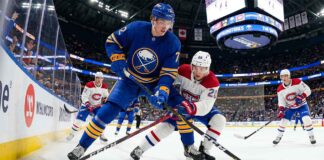 Montreal Canadiens vs Buffalo Sabres NHL Playoff Game Action