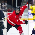 NHL Mock Draft 2026: First-Round Predictions & Scout Analysis Collage of three elite 2026 NHL draft prospects in Penn State, Team Canada, and Team Sweden gear, representing top scouting tiers and diverse development paths