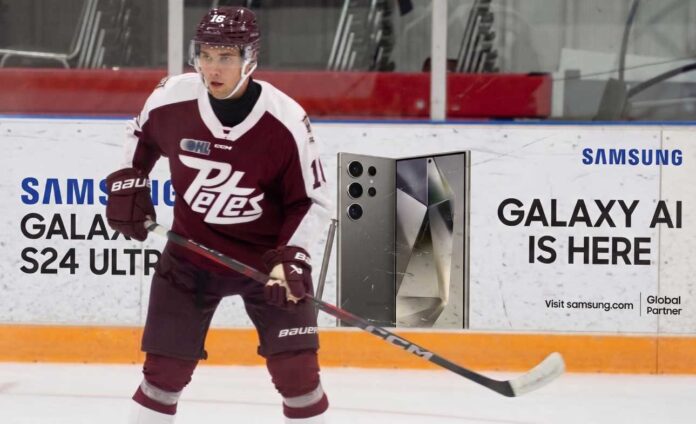 adam-novotny-washington-capitals-2026-nhl-draft-prospect A photograph of Peterborough Petes forward Adam Novotny (#16) skating with a powerful stance on the ice.
