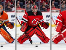 Connor Hellebuyck Trade Rumors: 3 Landing Spots for the Winnipeg Jets Goalie innipeg Jets goalie Connor Hellebuyck, a target in NHL trade rumors for the Panthers, Devils, and Red Wings, in a butterfly save stance wearing TRUE goalie gear.