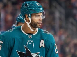 Darnell Nurse Trade Rumors: San Jose Sharks Interested in Edmonton Oilers Defenseman Darnell Nurse wearing a San Jose Sharks jersey and helmet amid Edmonton Oilers trade rumors linking him to San Jose