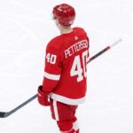Elias Pettersson Trade Rumors: Detroit Red Wings & Vancouver Canucks A composite graphic image of Vancouver Canucks center Elias Pettersson in a custom Detroit Red Wings #40 jersey.