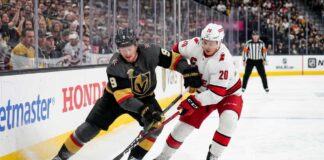 Carolina Hurricanes vs Vegas Golden Knights Game 3: How to Watch & Predictions Jack Eichel of the Vegas Golden Knights and Sebastian Aho of the Carolina Hurricanes battling for the puck along the boards during Game 3 of the 2026 Stanley Cup Final.