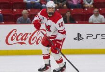 Ilya Morozov St. Louis Blues: Why He Is the Perfect #15 Pick Ilya Morozov in Miami University (Ohio) hockey uniform, 2026 St. Louis Blues draft prospect