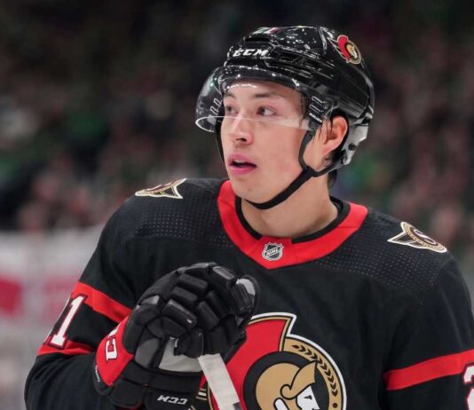 Ottawa Senators Targeting Jason Robertson After Brady Tkachuk Trade CONCEPTUAL PHOTO: Jason Robertson of the Dallas Stars wearing an Ottawa Senators home uniform and helmet. This conceptual image illustrates the Senators' aggressive push to acquire Robertson following the Brady Tkachuk blockbuster trade to Florida.