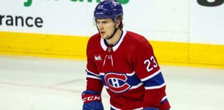 Matthew Knies Trade Rumors: Why the Canadiens & Maple Leafs Deal Failed An imagined photo of hockey player Matthew Knies in a Montreal Canadiens home jersey on the ice.