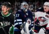Jason Robertson, Connor Hellebuyck and Zach Werenski featured in a 3-way NHL News trade rumors graphic as offseason buzz heats up before free agency.