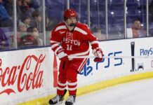 St. Louis Blues 2026 NHL Draft: Why Tynan Lawrence at #11 Makes Sense Tynan Lawrence, Boston University center and St. Louis Blues 2026 draft prospect, in action on the ice wearing jersey #11.