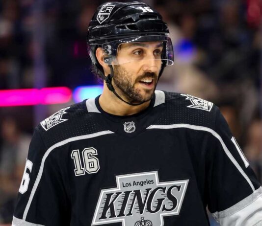 New York Rangers Trade Rumors: Vincent Trocheck to Los Angeles Kings? Vincent Trocheck in Los Angeles Kings black home jersey with number 16 after reported trade from NY Rangers.