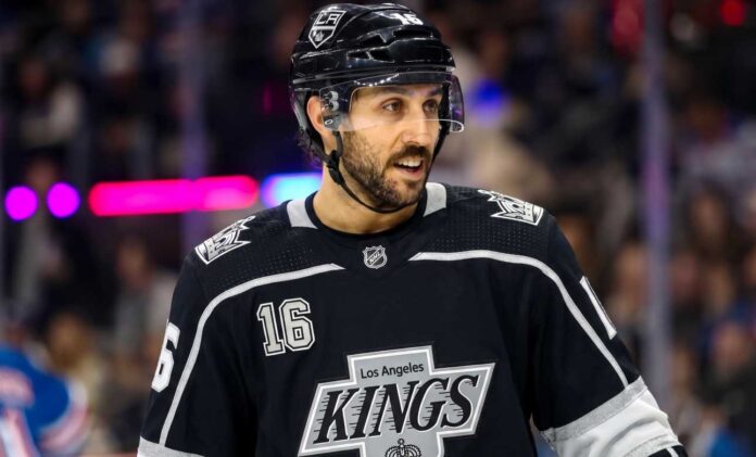 vincent-trocheck-new-york-rangers-los-angeles-kings-trade Vincent Trocheck in Los Angeles Kings black home jersey with number 16 after reported trade from NY Rangers.