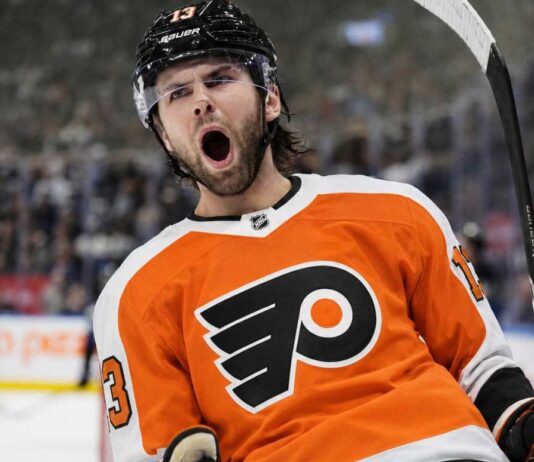 Adam Fantilli Flyers Rumor: Could Philadelphia Target the Columbus Blue Jackets Center? Adam Fantilli wearing a Philadelphia Flyers home jersey amid rumors he could become the Flyers’ next offer-sheet target.