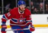 Anthony Mantha wearing a Montreal Canadiens home jersey as the Canadiens explore signing the free-agent winger.