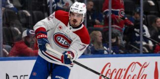 Will the Montreal Canadiens Trade Arber Xhekaj for a Second-Line Center? Arber Xhekaj skating for the Montreal Canadiens as trade rumors link the defenceman to a possible package for a second-line center.