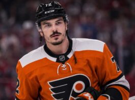 Arber Xhekaj to the Philadelphia Flyers? Why This Canadiens Trade Rumor Won’t Go Away Arber Xhekaj wearing a Philadelphia Flyers home jersey amid NHL trade rumors involving the Montreal Canadiens.