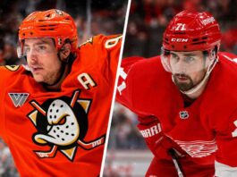 Leo Carlsson of the Anaheim Ducks and Dylan Larkin of the Detroit Red Wings featured in NHL trade rumor analysis