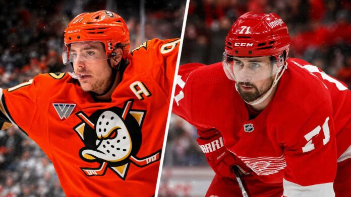 dylan-larkin-anaheim-ducks-trade-rumors Leo Carlsson of the Anaheim Ducks and Dylan Larkin of the Detroit Red Wings featured in NHL trade rumor analysis