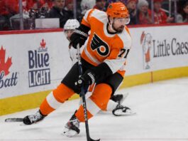 Philadelphia Flyers Could Target Dylan Larkin After Missing on Leo Carlsson Dylan Larkin wearing a Philadelphia Flyers home jersey amid trade speculation involving the Detroit Red Wings
